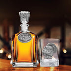 Heritage Pewter Turkeys Square Shot Glass | Hand-Sculpted 1.5 Ounce Shot Glass | Intricately Crafted Metal Pewter Inlay