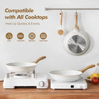 SENSARTE Nonstick Frying Pan Skillets, White Ceramic Coating Omelette Pans, Healthy Cookware Chef's Pan, Free of Intentionally Added PTFE & PFAS (10+12 Inch)