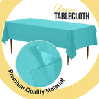 Exquisite 66% Thicker Premium Plastic Table Cloth Rectangle Table Cover 0.5 Mil 12 Pack Aqua Table Cloth 54 Inch x 108 Inch Disposable Tablecloth Won't Tear Easily Like Cheap Thin Brands