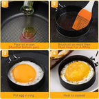 Professional Egg Ring Set for Frying Or Shaping Eggs - 4 Pack Round Egg Rings for Cooking - Stainless Steel Non Stick Mold Shaper Circles for Fried Egg McMuffin Sandwiches - Egg Maker Molds