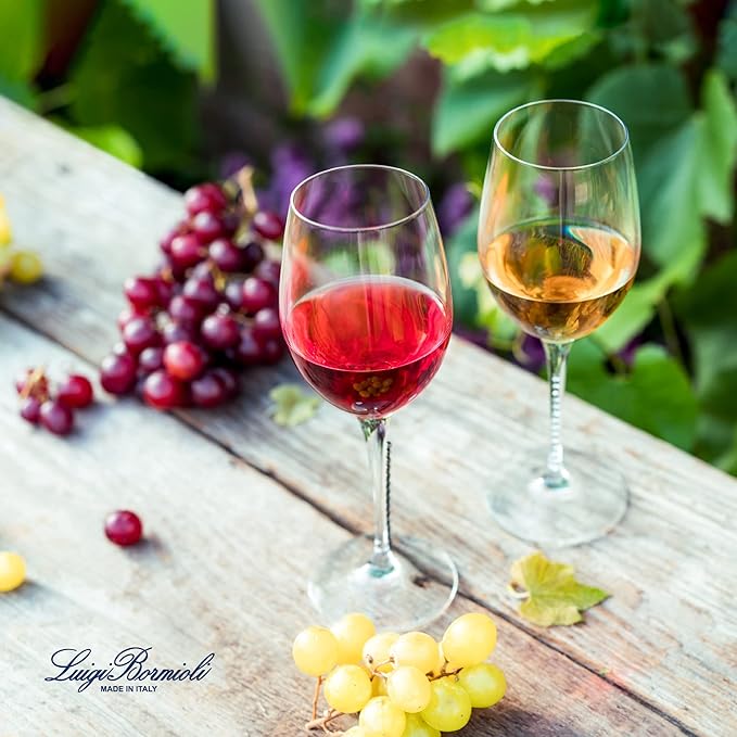 Luigi Bormioli Crescendo Chardonnay 13 Oz. White Wine Glasses Set Of 4, Crystal Wine Glass, Dishwasher Safe, Made In Italy.