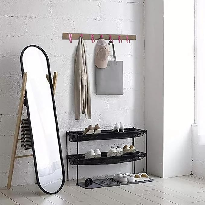 15-Pack Coat Hooks with 30 Screws | Heavy Duty Wall Mounted for Robe, Backpack & Keys | Entryway, Bathroom, Bedroom Hanging Hardware (Pastel Pink)