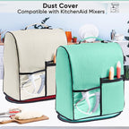 BAGSPRITE Stand Mixer Cover with Applicance Slider for KitchenAid 6/7/8 Quart Bowl Lift Mixers – Kitchen Appliance Dust Cover with Pockets for Kitchen Aid Accessories and Attachments
