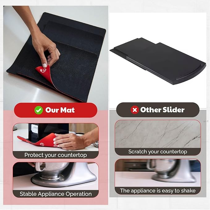 3 Pack Heat Resistant Mats for Countertop – Heat Pad Protector & Appliance Sliders for Kitchen – Cut to fit, Compatible with Ninja, Cuisinart, KitchenAid, Keurig & More