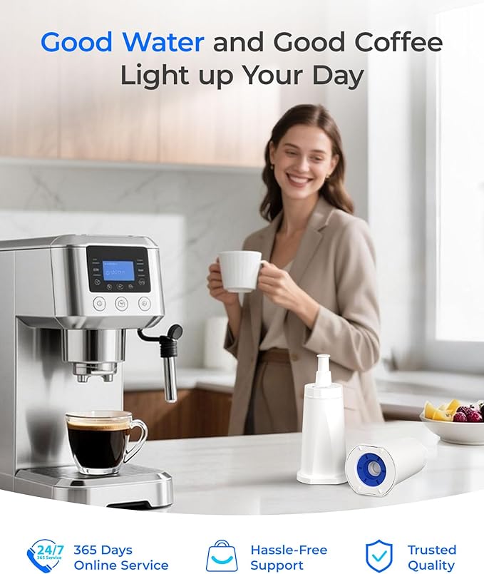 Waterdrop Coffee Filter, Replacement for Breville® Water Filter, Breville® Express Espresso Machine Water Filter, Breville® Barista Touch, Oracle® Touch BES990, TÜV SÜD Certified, 8 Packs