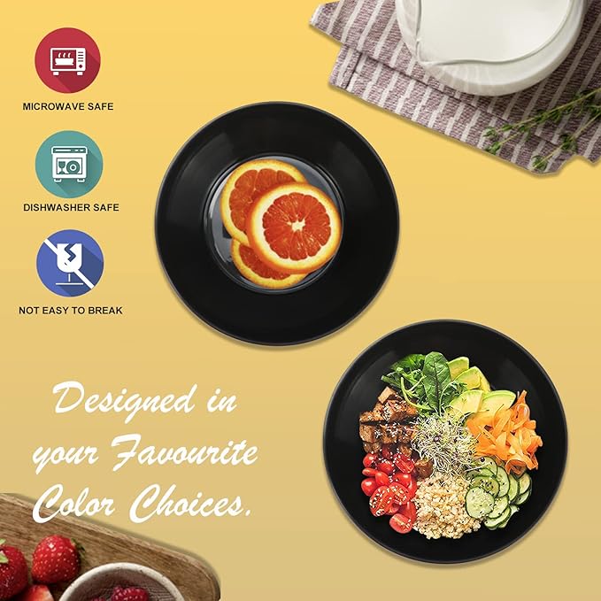 Wrova Wheat Straw Bowl Sets,6 PCS Unbreakable Big Cereal Bowl 50 OZ,Microwave and Dishwasher Safe Bowls,Alternative Plasic Bowl Reusable for Serving Soup,Oatmeal and Salad (Black)