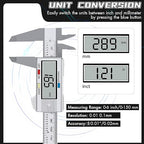 Electronic Digital Caliper, LCD | 0 to 6 inch inch/mm Conversion, Automatic Shutdown Function, Very Suitable for Home/Jewelry/DIY Measurement, etc