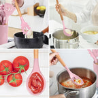 E-far Kitchen Utensils Set of 12, Silicone Cooking Utensils with Holder, Non-stick Cookware Friendly & Heat Resistant, Includes Spatula Tong Whisk Ladle Brush Slotted Turner Spoon(Pink)