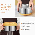 4" 7" 9" Cake Pan, Removable Bottom & Easy Releasing, Leakproof & Nonstick Round Cake Pans, 304 Stainless Steel Baking Pans Set, Non-Toxic & Healthy, Dishwasher Safe