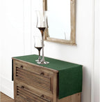 Solino Home Linen Table Runner 48 Inches - 100% Pure Linen Forest Green Table Runner 14 x 48 Inch Ideal for Dresser and Coffee Tables - Athena