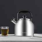 4.2 Quart/4L Stainless Steel Whistling Tea Kettle,Brushed Satin, Suitable to Boiling Water & Tea on Induction Stove, Gas Stove Top