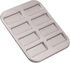 CHEFMADE Financier Cake Pan, 8-Cavity Non-Stick Muffin Pan Biscuits Cookies Bakeware for Oven Baking (Champagne Gold)