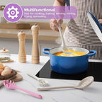 Silicone Cooking Utensils Set, Onader 6 Pcs Kitchen Utensils for Cooking, Heat Resistant Kitchen Gadgets Tools Set for Nonstick Cookware - 3 Mixed Color (Khaki & Pink & White)