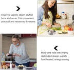 DOITOOL Stainless Steel Steamer Pot 8.66 Inches Double Handle Steamer Basket for Dumplings Vegetables and Tamales 22Cm Insert for Home Cooking