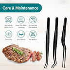 Kitchen Tweezer Tongs Set,6 Pcs Kitchen Tweezers,6.3" Cooking Tweezers Set,Stainless-Steel Food Chef Culinary Tweezers Tongs for Baking Decorating Feeding Plating,Black