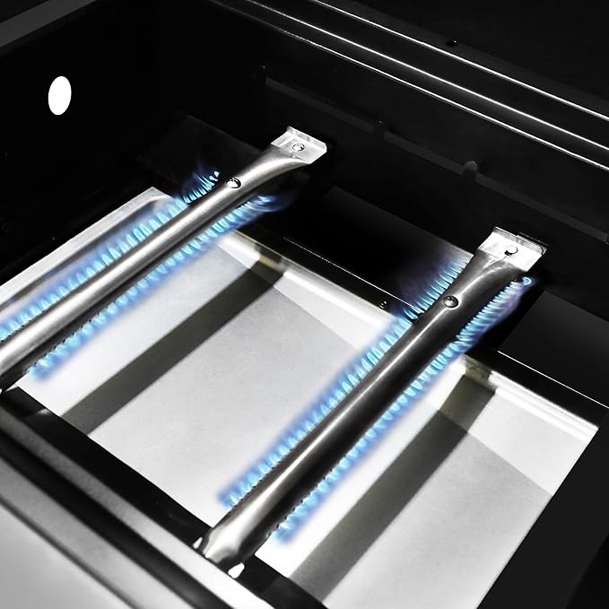 Royal Gourmet GD401C 4-Burner Propane Gas Grill and Griddle Combo with Cover, Griddle Grill Combo with 48,000 BTUs Output for Outdoor Cooking While Camping or Tailgating, Black & Silver