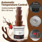 4 Tiers Chocolate Fountain, Stainless Steel Chocolate Waterfall Machine, Hot Cheese Fondue Tower with Automatic temperature control