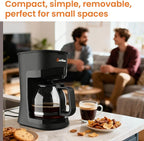 12-Cup Coffee Maker, 1.5L Drip Coffee Machine with One-Touch Brewing, Glass Carafe, Anti-Drip System, Reusable Filter, Easy-to-Use Home & Office Coffee Brewer