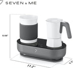 SEVEN&ME Espressor Machine Coffee Maker, with Milk Froth All-in-One Espresso Machine Combination, Latte Cappuccino Macchiato Espresso Electric Moka Pot, One Click Smart Operation（8.66"）