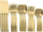 Gold 20 Piece Silverware Set,Stainless Steel Flatware Set for 4,18/0 Rust-Proof Cutlery Set with Forks & Spoons,Mirror Polished Dishwasher Safe - Heavy Duty Tableware for Home & Dining