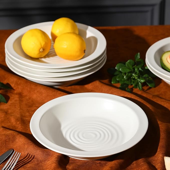 Stone Lain Orbit 4-Piece Pasta Bowl Set Stoneware, White