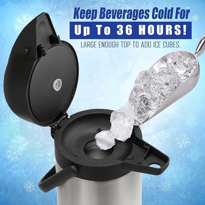 85 oz (2.5L) Airpot Coffee Carafe with Pump, Insulated Stainless Steel Coffee Dispenser, Coffee Carafes for Keeping Hot/Cold, Hot Beverage Dispenser for Party