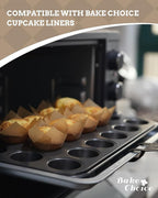 Mini Muffin Pan includes 200 Natural Cupcake Liners, Mini Cupcake Pans Nonstick 24 Cup, Muffin Tin, Carbon Steel Baking Supplies