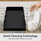 Utheer 19.5" x 10" Ceramic Nonstick Stainless Steel Griddle for Gas, Charcoal & Grill, Large Stove Top Griddle, Non-Toxic, PFAS/PFOA/PTFE Free, Oven Up to 500°F, for BBQ, Camping & Kitchen