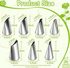 Suuker Fondant Rose Piping Tips Set, Stainless Steel Cake Decorating Pastry Tools, Cake Decorating Supplies Baking Set Tools (7 Pieces)