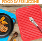 5 Pack Silicone Trivets for Hot Pots and Pans, 9 * 12Inch SiliconeTrivet for HotDishes, Colorful Heat Resistant Silicone Mat, Non-Slip Hot Pads Pot Holders for Kitchen Counter Hot Plate Mat