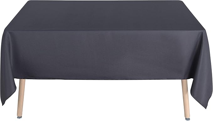 sancua Rectangle Tablecloth - 60 x 102 Inch - Stain and Wrinkle Resistant Washable Polyester Table Cloth, Decorative Fabric Table Cover for Dining Tables, Buffet Parties and Camping, Grey