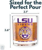 Greenline Goods – University of LSU Tigers College Whiskey Glasses (Set of 2), 10 oz – Full-Color Logo + Campus Map