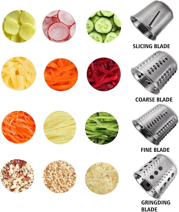 Slicer Shredder Attachment for Stand Mixer, Salad Machine with Vegetable Slicer, Salad Maker, Food Slicers Cheese Grater Attachments for Mixer Dishwasher Safe (Beige)