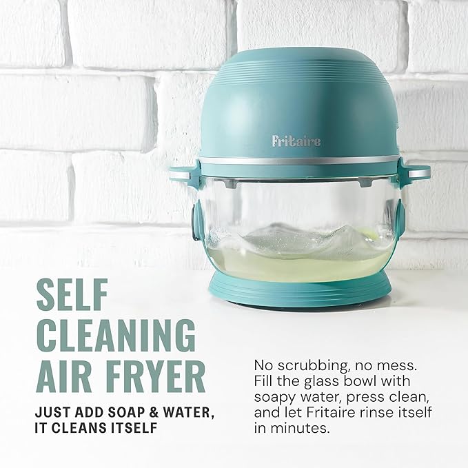 Non Toxic Air Fryer™ - Glass AirFryer 5 Quart w/ 360 Visibility, Self-Cleaning, 400F Vortex Air Fryer for Even Cooking, BPA-Free Teflon Free, 6-in-1 Functions, Rotisserie, Roast, Bake, Lavender