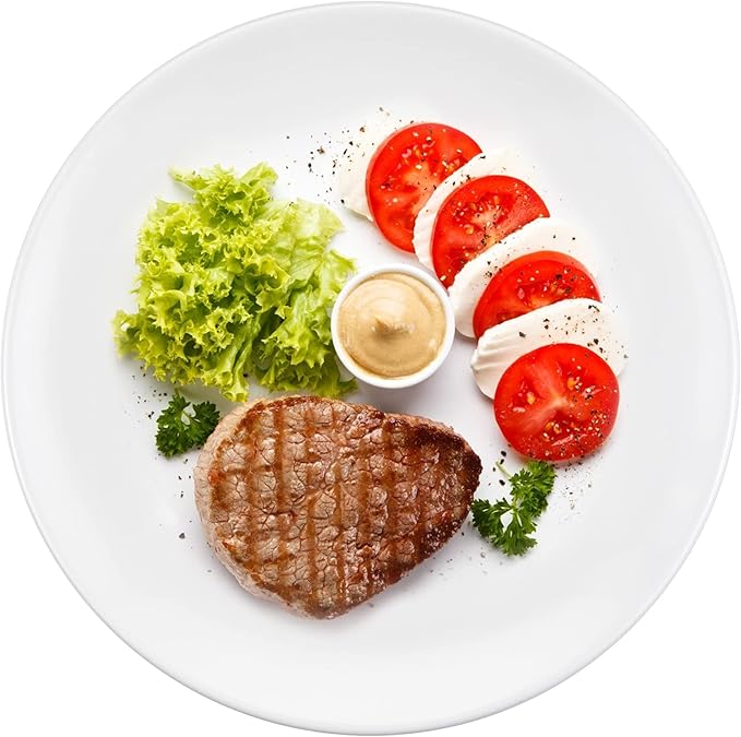 Melamine Restaurant Plates White 11 Inch Wide Side Flat Bottom Deep Round Dinner Plates Salad Plates Lunch Durable and Easy to Clean Set of 6,PYW-11-06