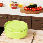Mini Casserole Dish 23 Ounce French White Ceramic Bakeware Set with Lids, Chip and Crack Resistant Stoneware Baking Dish, Microwave, Dishwasher, Oven, Freezer and Fridge Safe (Green 7.1