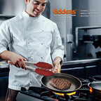 Tongs For Cooking - 7",9" and 12 inch Kitchen Tong with Silicone Tip,Heat Resistant 600 Degrees Metal Locking Tongs - for cooking,Salad and Barbecue,Red Set of 3