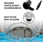 GOLDTONE Stainless Steel Coffee Filter - 8-12 Cup Basket Reusable Metal Filter for Mr. Coffee and Black and Decker Machines - Includes Scoop and Brush