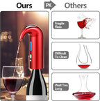 Wine Aerator Electric Wine Decanter – Easy One Touch Red & White Wine Accessories, Ideal for Beginners and Enthusiasts, Spout Pourer, Wine Preserver – Best Christmas Day Gifts for Dad (Lucky red)
