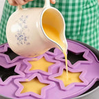 7-Cavity Pancake Maker Mold,Silicone Egg Ring Maker for Nonstick Cooking - Create Fun Shape Breakfast for Kids, Easy to Use with Handle for Microwave, Oven