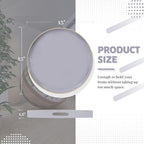 MAONAME 13" Gray Round Tray, Grey Serving Tray with Handles, Modern Round Decorative Trays for Coffee Table, Plastic Trays for Ottoman, Bathroom, Decor