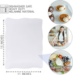 Melamine Large Plastic Serving Platters and Trays, 15" x 11" Rectangular Serving Trays for Food, Dishes, Party - 2 Pcs