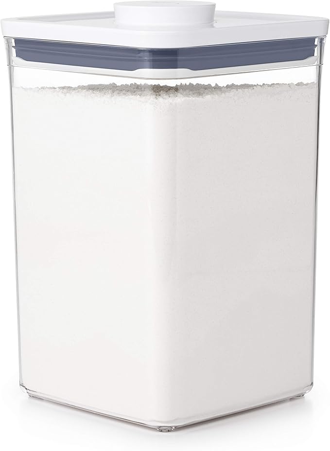 OXO Good Grips POP Container - Airtight Food Storage - Big Square Medium 4.4 Qt Ideal for 5lbs of flour or sugar (Pack of 4)