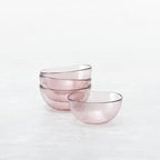 Fortessa Los Cabos Glass Dinnerware Collection, Cereal Salad Fruit Bowl (Set of 4), 6 Inch/21oz, Pink