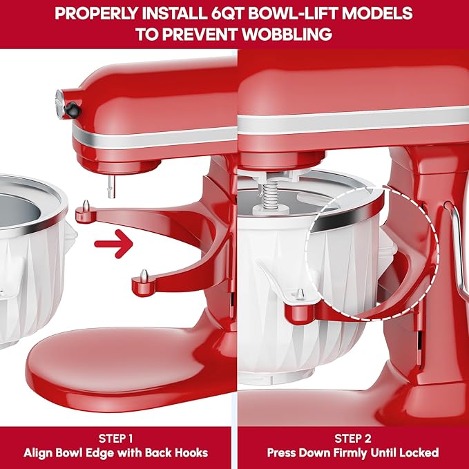 InnoMoon Ice Cream Maker Attachment for KitchenAid Stand Mixer, Compatible for Kitchenaid 4.5QT/5QT/6QT/7QT Stand Mixer, 2-Quart Frozen Yogurt, Sorbet Gelato Maker, Kitchen aid Ice Cream Maker(White)