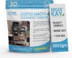 30-Pack Coffee Cleaning Tablets, Compatible with All Major Coffee Machines – Natural Barista Grade Coffee Residue Cleaner