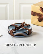 UNICASA Ceramic Dessert Plates - Dinner Salad Plates Set of 4, 8.25 Inch Round Serving Dishes Set for Pasta - Stoneware Dinnerware Set Kitchen, Dishwasher, Microwave & Oven Safe (Blue)