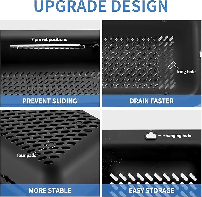 LASSHSWA Collapsible Colander and Strainer for Kitchen, Over the Sink Strainer Basket for Kitchen, Fruit Pasta Food Strainer Expandable Plastic Colander with A Sink Drain Strainer Stainless Steel