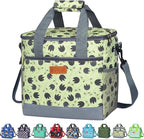 iknoe Large Cooler Bag Collapsible, 15L Insulated Bags, Leakproof Lunch Cooler Tote with Multi-Pockets for Adult, Insulated Lunch Box for Beach, Picnic,Work, Leaf 24-Can