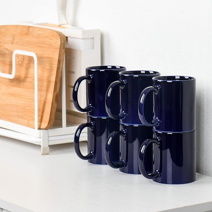 12oz coffee mug set of 6 Coffee Mugs for Coffee, Tea, Cocoa, Milk（cobalto）